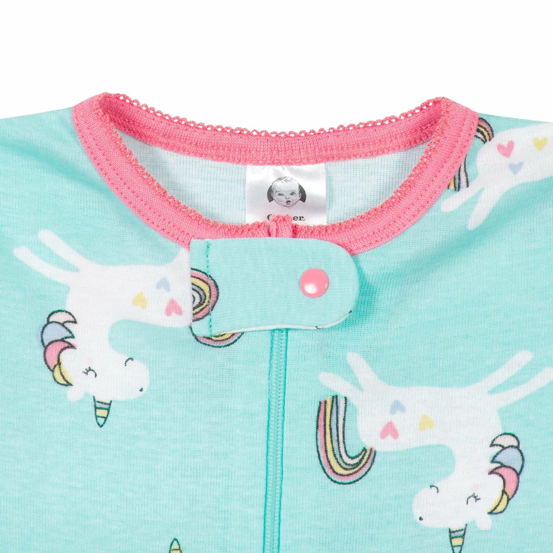 Discount 🤩 Gerber® 4-Pack Baby & Toddler 👧 Girls Unicorns & Cats Snug Fit Footed Cotton Pajamas 🛒 12 Gerber® 4-Pack Baby & Toddler Girls Unicorns & Cats Snug Fit Footed Cotton Pajamas