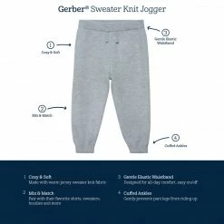 Gerber® Kids Infant & Toddler Neutral Oatmeal Heather Sweater Knit Jogger BabyPreemie - 24M