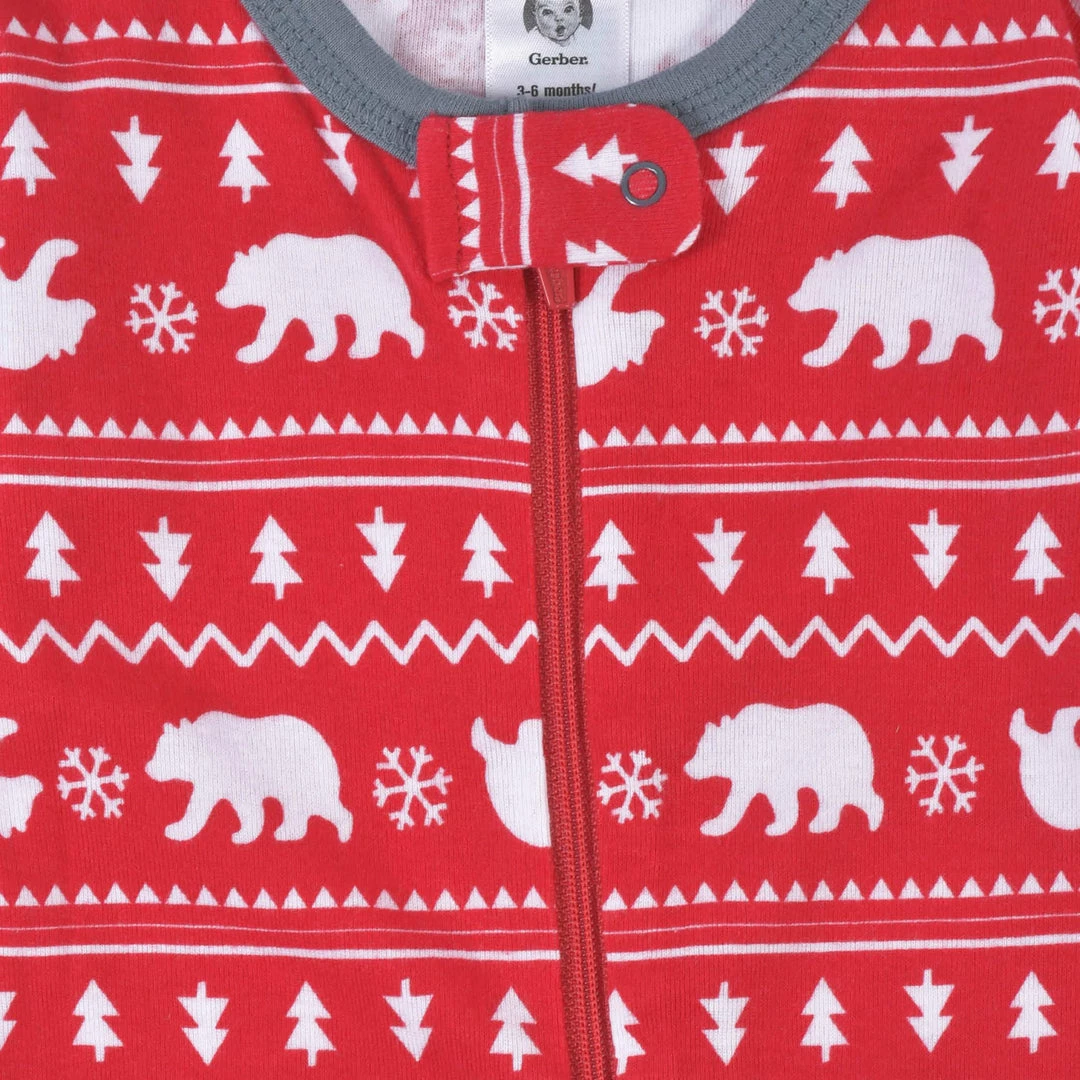 Budget ✔️ Gerber® Baby Neutral Bear Fair Isle Snug Fit Footed Cotton Pajamas 🔔 3 Gerber® Baby Neutral Bear Fair Isle Snug Fit Footed Cotton Pajamas