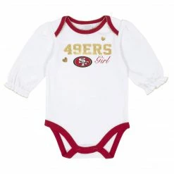 Promo 🧨 NFL BabyPreemie - 24M San Francisco 49ers Baby 👧 Girls Long Sleeve Bodysuits 😍 6 NFL BabyPreemie - 24M San Francisco 49ers Baby Girls Long Sleeve Bodysuits