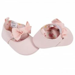 Gerber® Baby Girls Pink Bow Jersey Shoes BabyPreemie - 24M