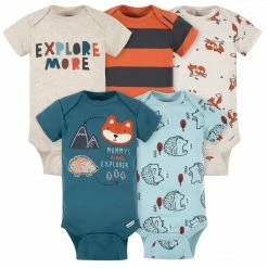 Gerber® 5-Pack Baby Boys Fox Short Sleeve Onesies® Bodysuits BabyPreemie - 24M