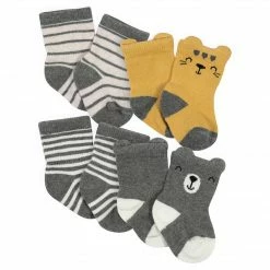Gerber® 10-Pack Baby Boys Lion & White Wiggle Proof® Socks