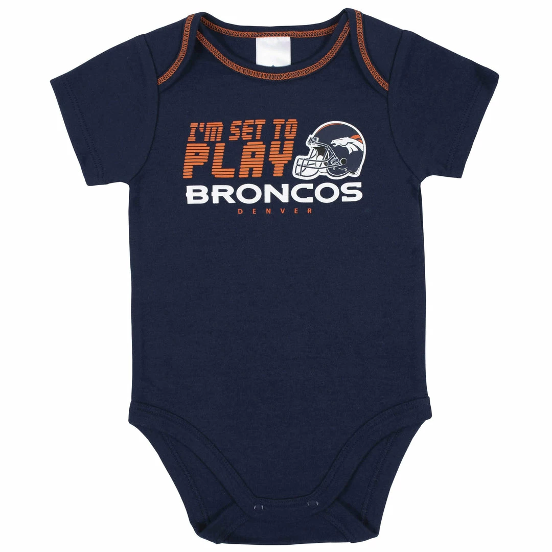 Cheapest ❤️ NFL Denver Broncos 3-Piece Baby Boys Bodysuit, Sleep 'N Play, And Cap Set ✨ 2 NFL Denver Broncos 3-Piece Baby Boys Bodysuit, Sleep 'N Play, And Cap Set