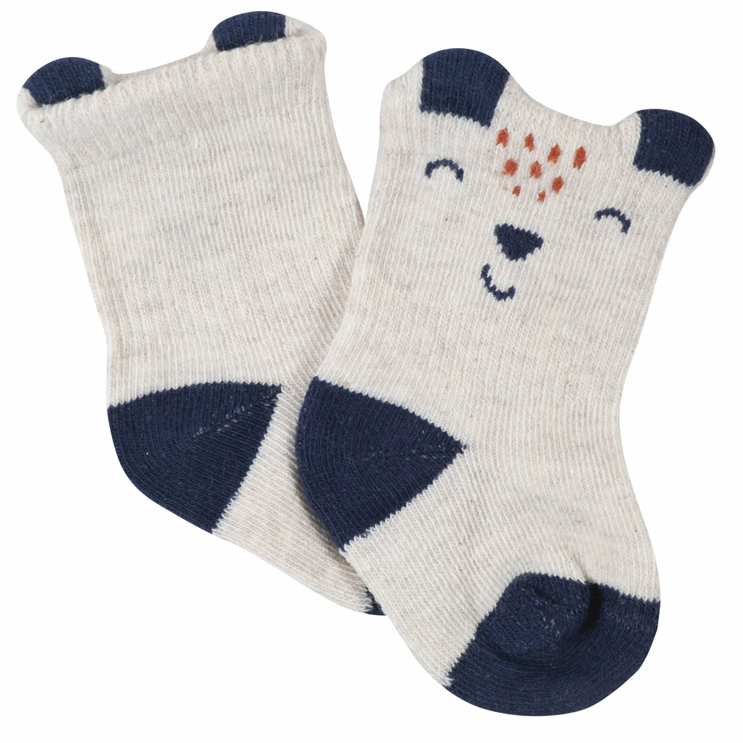 Outlet 👍 Gerber® 6-Pack Baby Boys Fox Wiggle Proof® Jersey Crew 🧦 Socks BabyPreemie - 24M ✨ 5 Gerber® 6-Pack Baby Boys Fox Wiggle Proof® Jersey Crew Socks BabyPreemie - 24M