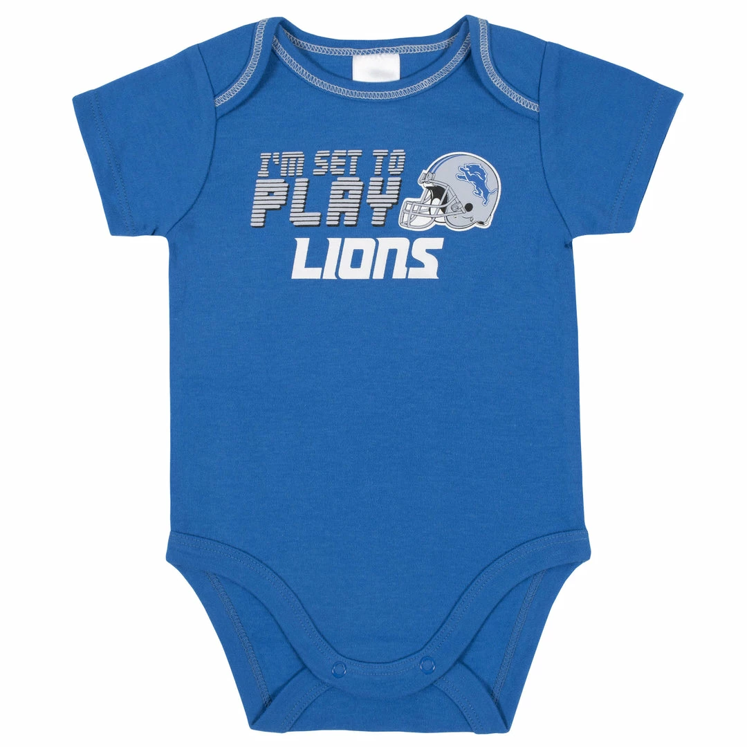 Best Sale ✔️ NFL Detroit Lions 3-Piece Baby Boys Bodysuit, Sleep 'N Play, And Cap Set 🥰 2 NFL Detroit Lions 3-Piece Baby Boys Bodysuit, Sleep 'N Play, And Cap Set