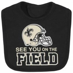 NFL New Orleans Saints 3-Piece Baby Boys Bodysuit, Bib, And Cap Set BabyPreemie - 24M