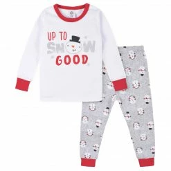 Gerber® 2-Piece Baby & Toddler Neutral Snowman Snug Fit Cotton Pajamas