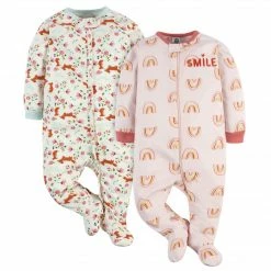 Gerber® BabyPreemie - 24M 2-Pack Baby Girls Fox & Smile Sleep 'n Plays