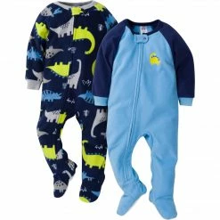 Gerber® Toddler2T - 5T 2-Pack Baby & Toddler Boys Dinos Fleece Pajamas