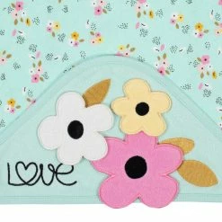 Gerber® 4-Piece Baby Girls Floral Hooded Towel & Washcloth Set Bath