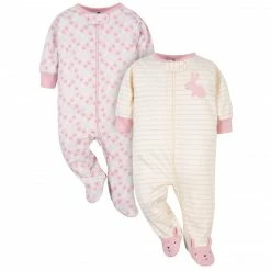 Gerber® Organic 2-Pack Baby Girls Bunny Sleep 'N Plays