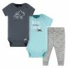 Gerber® See What's New 3-Piece Baby Boys Dino Blues Short Sleeve Onesies® Bodysuits & Pants Set