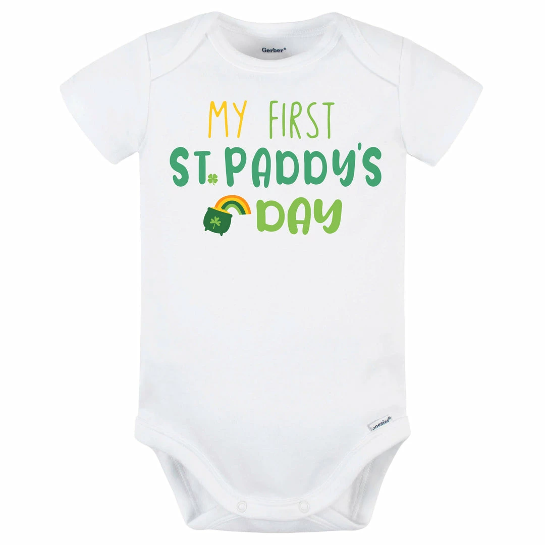 Outlet 🎉 Gerber® BabyPreemie - 24M Baby Neutral "My 1st St Paddy's Day" Short Sleeve Onesies® Bodysuit 👍 2 Gerber® BabyPreemie - 24M Baby Neutral "My 1st St Paddy's Day" Short Sleeve Onesies® Bodysuit
