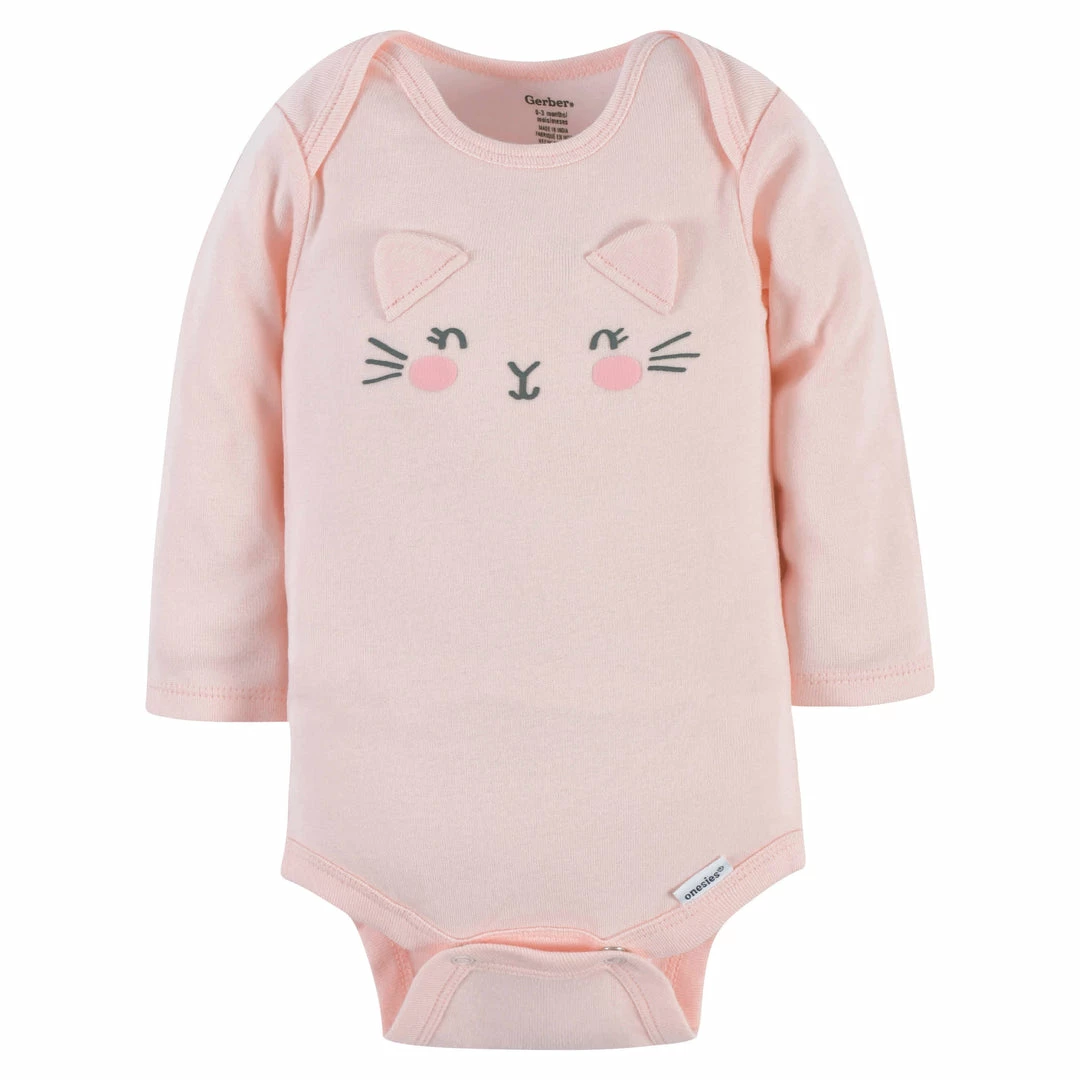 Deals 😉 Gerber® 3-Pack Baby 👧 Girls Purrfectly Cute Long Sleeve Onesies® Bodysuits BabyPreemie - 24M 👍 2 Gerber® 3-Pack Baby Girls Purrfectly Cute Long Sleeve Onesies® Bodysuits BabyPreemie - 24M