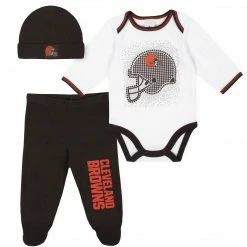 NFL Cleveland Browns 3-Piece Baby Boys Bodysuit, Pant, And Cap Set