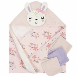 Gerber® Bath 4-Piece Girls Bunny Ballerina Hooded Towel & Washcloth Set