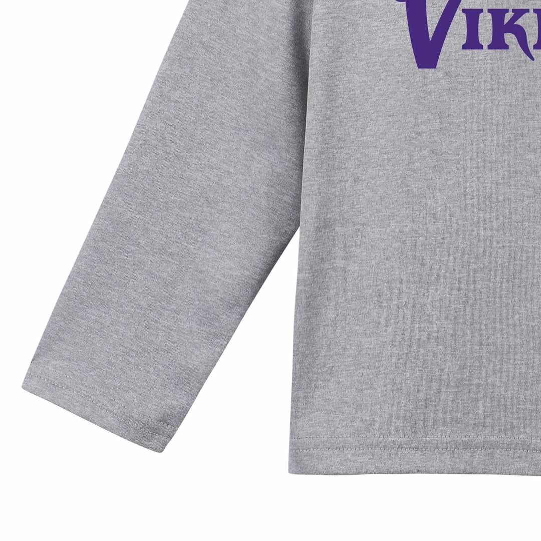 Deals 👏 NFL Minnesota Vikings Boys Long Sleeve Tee 👚 Shirt Toddler2T - 5T ⭐ 3 NFL Minnesota Vikings Boys Long Sleeve Tee Shirt Toddler2T - 5T