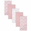 Gerber® 5-Pack Baby Girls Pink Rainbow Flannel Receiving Blankets