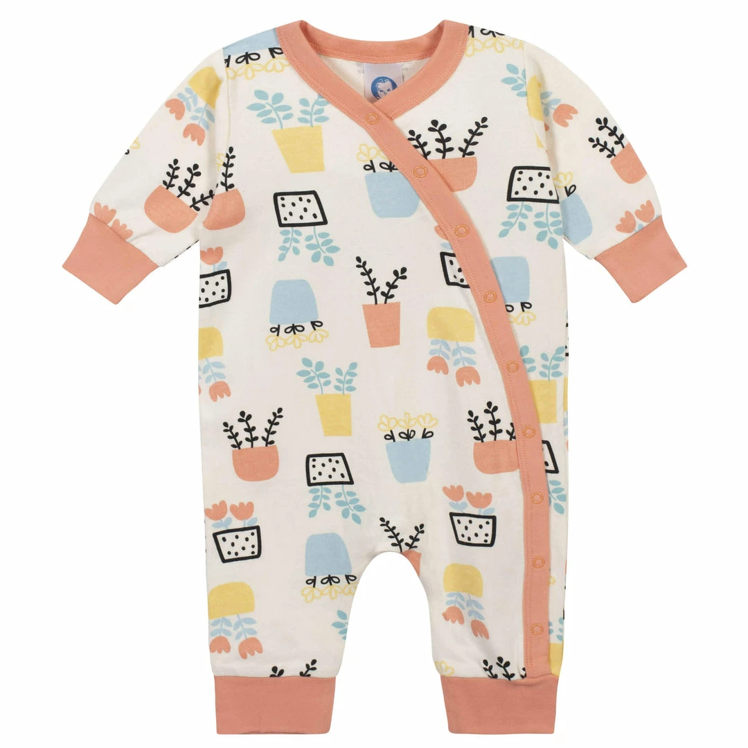 Buy 🥰 Gerber® BabyPreemie - 24M 3-Piece Baby 👧 Girls Comfy Stretch Flower Pot Coverall Set 👏 3 Gerber® BabyPreemie - 24M 3-Piece Baby Girls Comfy Stretch Flower Pot Coverall Set