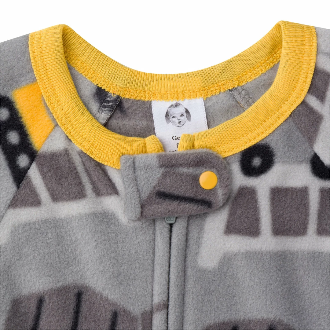 Hot Sale 🌟 Gerber® 2-Pack Baby & Toddler Boys Construction Trucks Fleece Pajamas 💯 5 Gerber® 2-Pack Baby & Toddler Boys Construction Trucks Fleece Pajamas