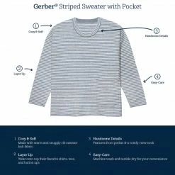 Deals 👍 Gerber® Kids Infant & Toddler Boys Oatmeal Heather Striped Sweater With Pocket BabyPreemie - 24M 😀 7 Gerber® Kids Infant & Toddler Boys Oatmeal Heather Striped Sweater With Pocket BabyPreemie - 24M