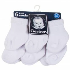 Gerber® 6-Pack White Terry Wiggle Proof® Socks