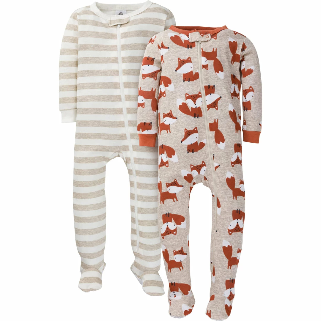 Top 10 🥰 Gerber® 2-Pack Baby & Toddler Boys Fox Snug Fit Footed Cotton Pajamas BabyPreemie - 24M 😍 1 Gerber® 2-Pack Baby & Toddler Boys Fox Snug Fit Footed Cotton Pajamas BabyPreemie - 24M
