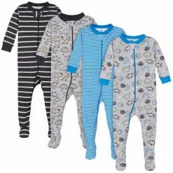 Gerber® 4-Pack Baby & Toddler Boys Dinosaurs & Space Snug Fit Footed Cotton Pajamas