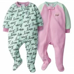 Gerber® 2-Pack Baby & Toddler Girls Love Fleece Pajamas BabyPreemie - 24M