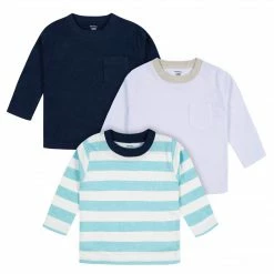 Gerber® 3-Pack Baby & Toddler Boys Royal Blues Long Sleeve Pocket Tees See What's New