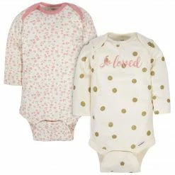 Gerber® 2-Pack Organic Baby Girls Loved Long Sleeve Onesies® Bodysuits BabyPreemie - 24M