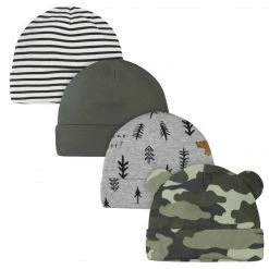 Gerber® BabyPreemie - 24M 4-Pack Baby Boys Bear Caps