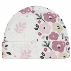 Gerber® BabyPreemie - 24M 8-Piece Organic Baby Girls Floral Caps & No Scratch Mittens