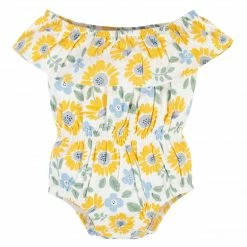 Gerber® See What's New 2-Piece Baby Girls Sunny Garden Wide Neck Romper & Headband Set