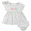Gerber® 3-Piece Baby & Toddler Girls Dots Of Rainbows Dress, Diaper Cover & Headband Set