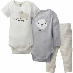 Gerber® BabyPreemie - 24M 3-Piece Baby Neutral Lil' Sheep Onesies® Bodysuits & Pants Set