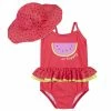 Gerber® 2-Piece Girls Watermelon Swimsuit & Hat Bundle BabyPreemie - 24M