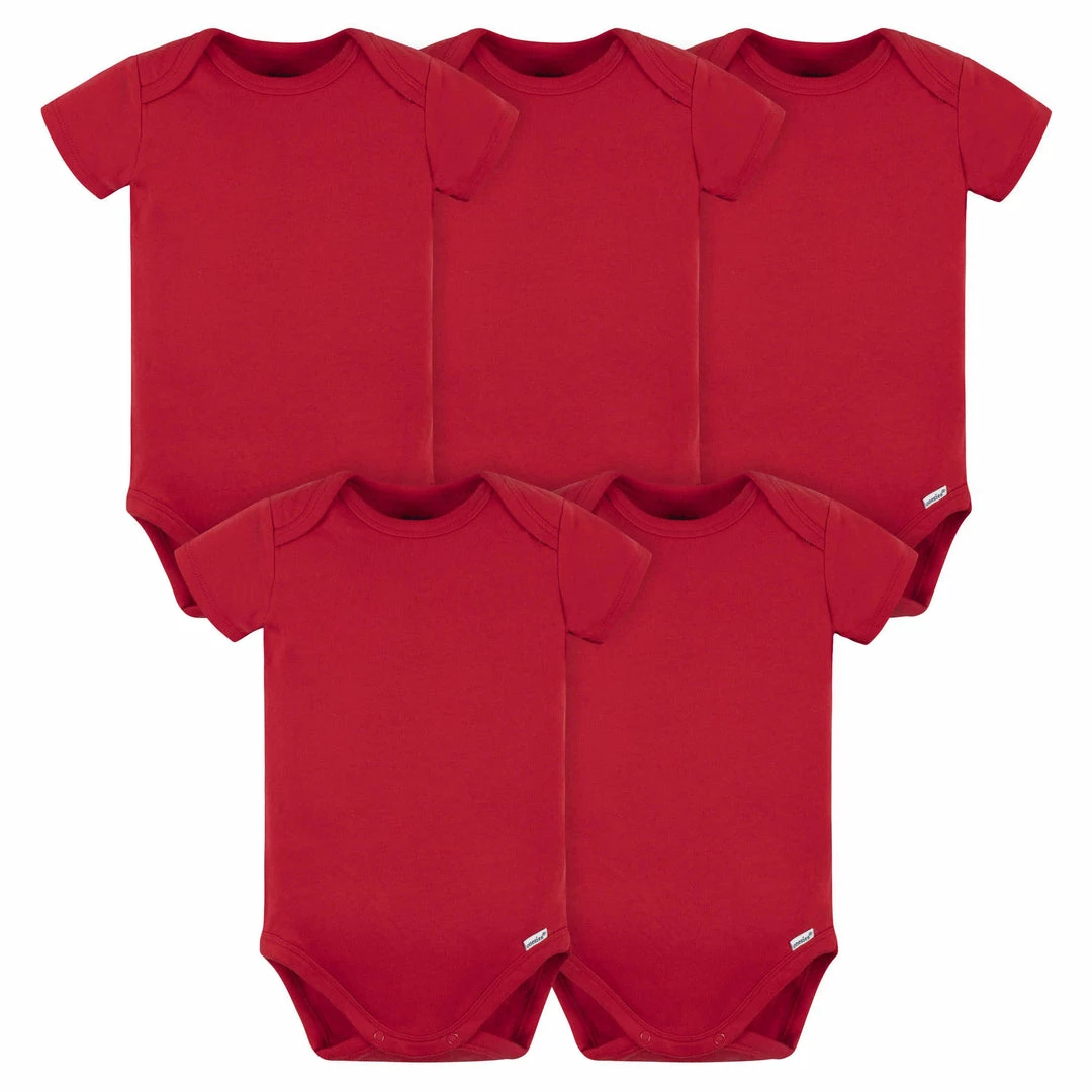 New 😉 Gerber® 5-Pack Baby Red Premium Onesies® Bodysuits BabyPreemie - 24M 🛒 1 Gerber® 5-Pack Baby Red Premium Onesies® Bodysuits BabyPreemie - 24M