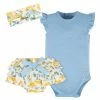 Gerber® 3-Piece Baby Girls Sunny Garden Onesies® Bodysuit, Diaper Cover & Headband Set