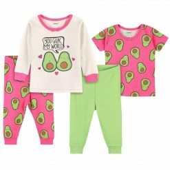 Gerber® 4-Piece Baby & Toddler Pink Avocado Snug Fit Cotton Pajamas BabyPreemie - 24M