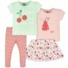 Gerber® BabyPreemie - 24M Girls 4-Piece Cherry Kisses Tees, Skort, & Pants Set