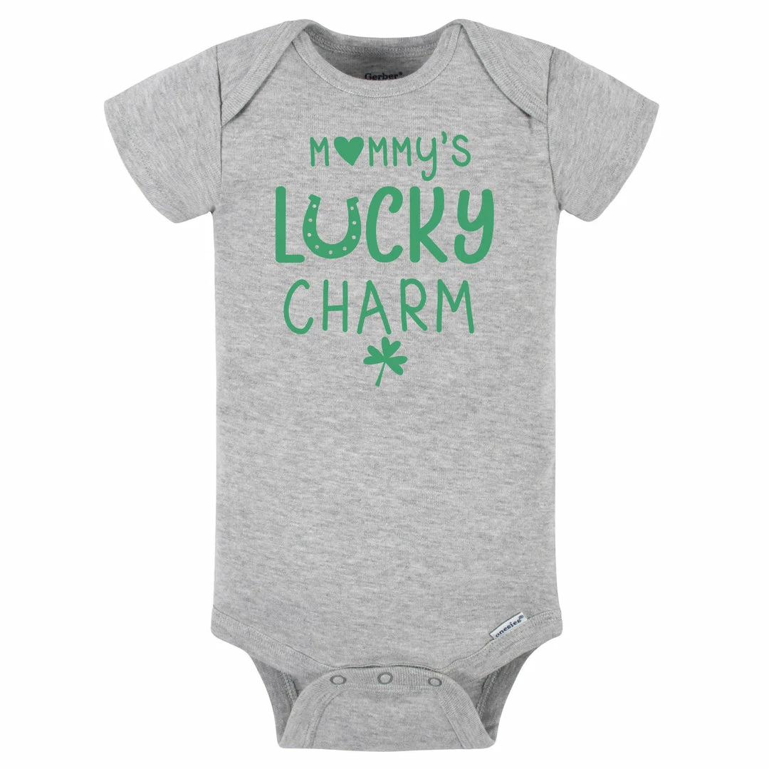 Top 10 ❤️ Gerber® Baby Neutral "Mommy's Lucky Charm" Short Sleeve Onesies® Bodysuit BabyPreemie - 24M 😍 1 Gerber® Baby Neutral "Mommy's Lucky Charm" Short Sleeve Onesies® Bodysuit BabyPreemie - 24M
