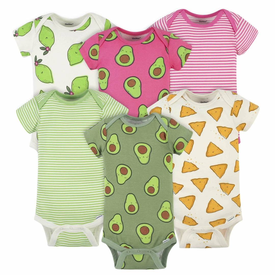 Discount 👍 Gerber® 6-Pack Baby Avocados Onesies® Bodysuits 💯 1 Gerber® 6-Pack Baby Avocados Onesies® Bodysuits