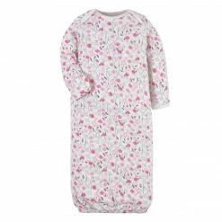 Gerber® BabyPreemie - 24M 2-Piece Baby Girls Comfy Stretch Roses & Bunnies Gown & Cap Set