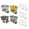 Gerber® 10-Pack Baby Boys Lion & White Wiggle Proof® Socks