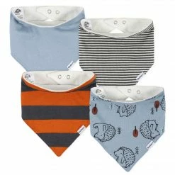 Gerber® BabyPreemie - 24M 4-Pack Baby Boys Fox Bandana Bibs