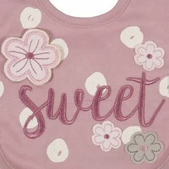 Gerber® Organic 3-Piece Baby Girls Sweet Bib And Burp Set