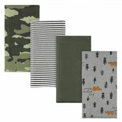 Gerber® 4-Pack Boys Bear Flannel Burp Cloths BabyPreemie - 24M