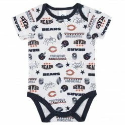 NFL Chicago Bears 3-Piece Baby Boys Bodysuit, Bib, And Cap Set BabyPreemie - 24M